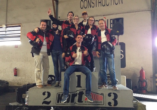 Today we had a gocart competition with the International comparison team at Sanoma.